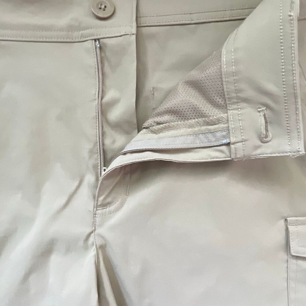 NWOT Eddie Bauer Tan/Khaki Stretch Cargo Hiking/Utility Shorts - Size 14 - Picture 4 of 6